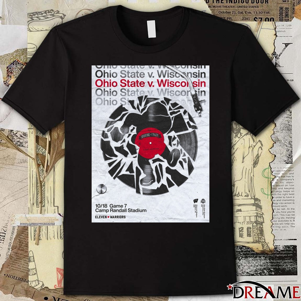 Ohio State Vs Wisconsin October 18 2025 Game 7 Camp Randall Stadium Poster t-shirt