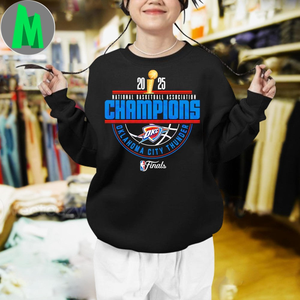 Okc Thunder Basketball 2025 Nba Champions Arch Shirt