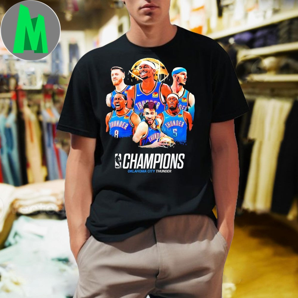 Oklahoma City Thunder 2025 Nba Champions Star Lineup Tribute Shirt