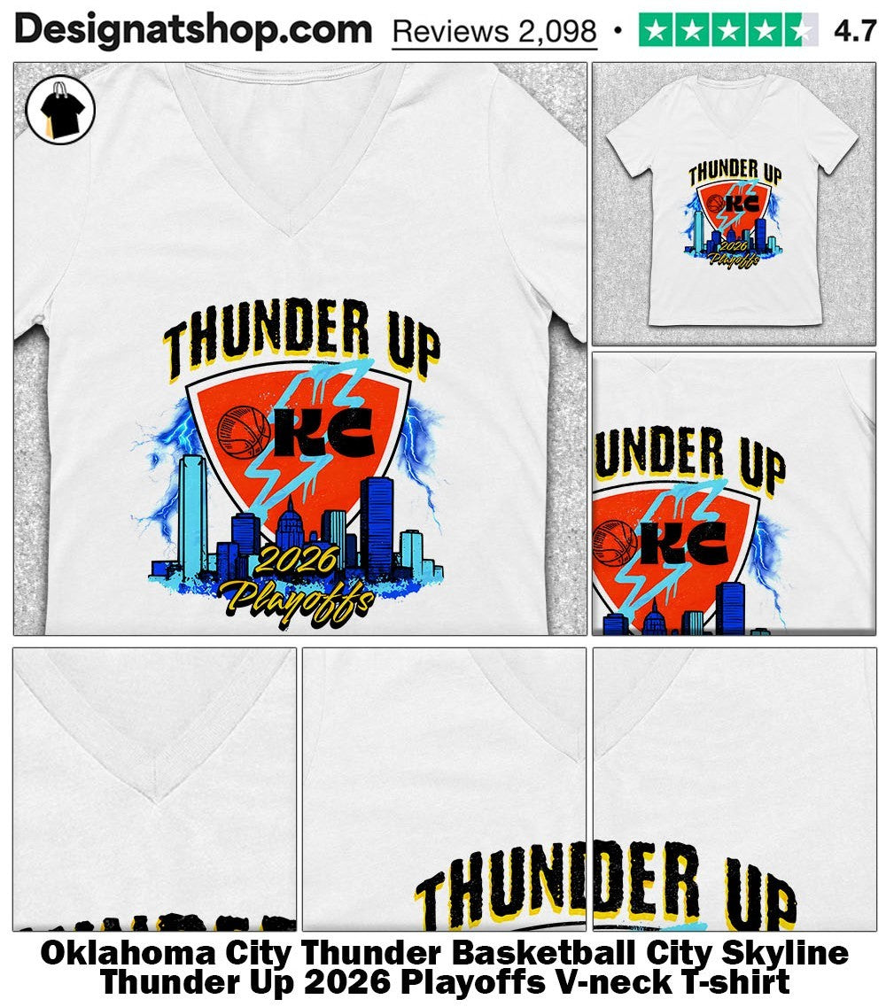Oklahoma City Thunder Basketball City Skyline Thunder Up 2026 Playoffs shirt