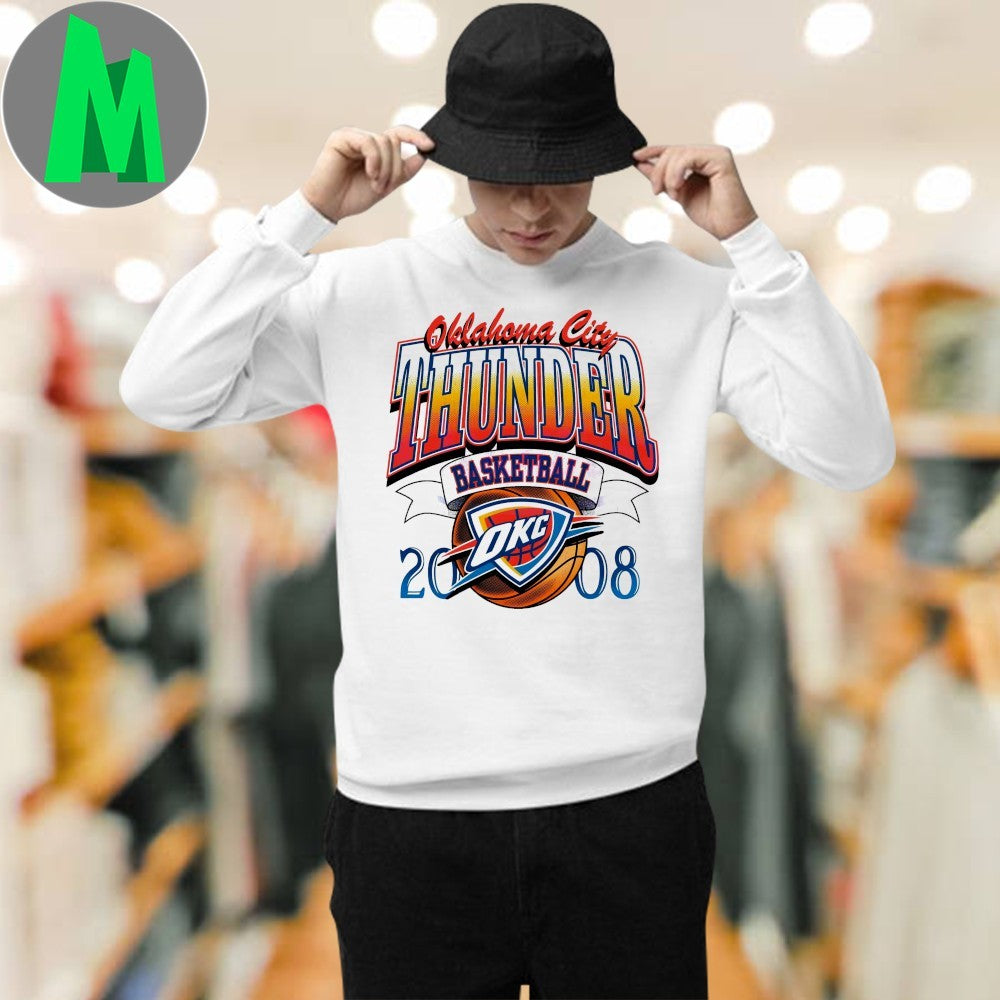 Oklahoma City Thunder Since 2008 T-Shirt Retro Logo NBA Basketball Fan Apparel Vintage Style Tee