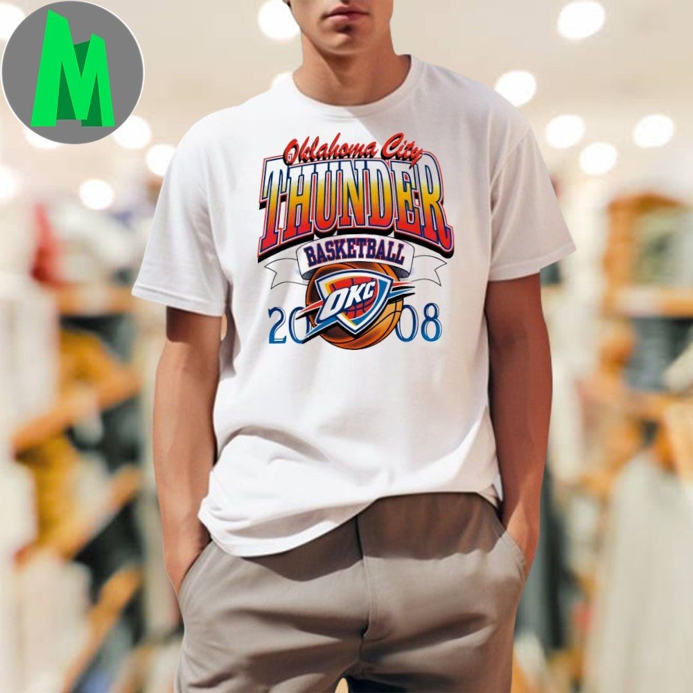 Oklahoma City Thunder Since 2008 T-Shirt Retro Logo NBA Basketball Fan Apparel Vintage Style Tee