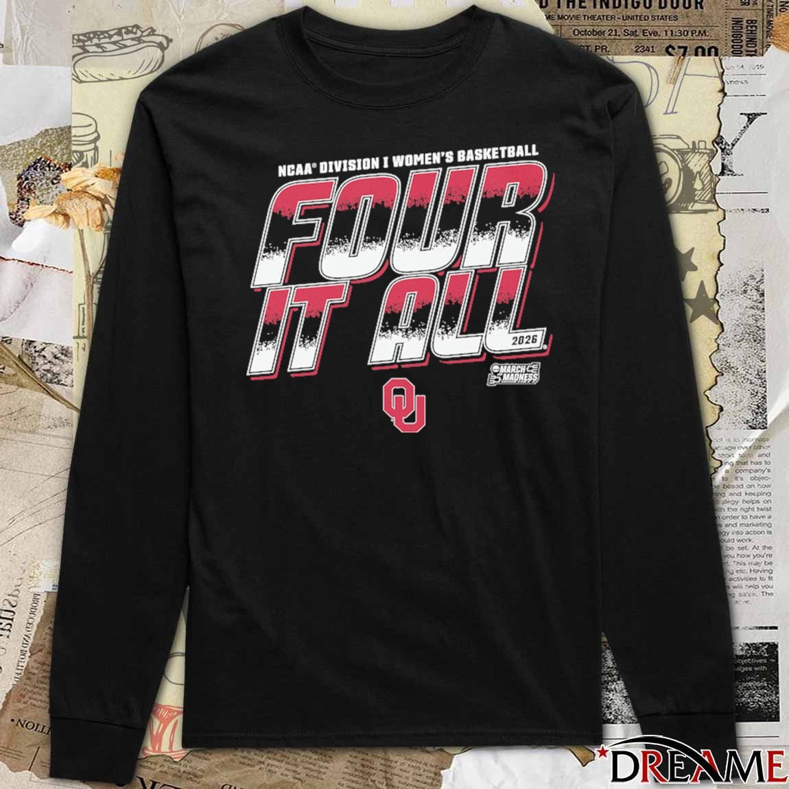 Oklahoma Sooners 2026 NCAA Division I Women’s Basketball Four It All March Madness t-shirt