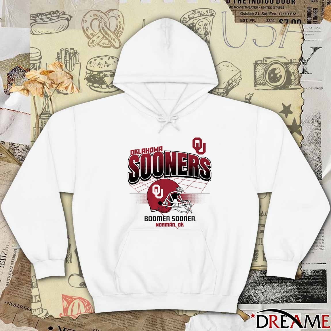 Oklahoma Sooners Football NCAA Helmet Grid Boomer Sooner Norman OK t-shirt