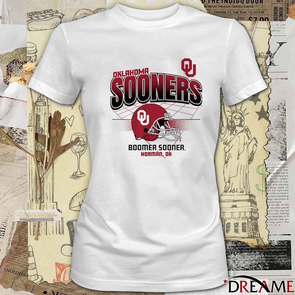 Oklahoma Sooners Football NCAA Helmet Grid Boomer Sooner Norman OK t-shirt