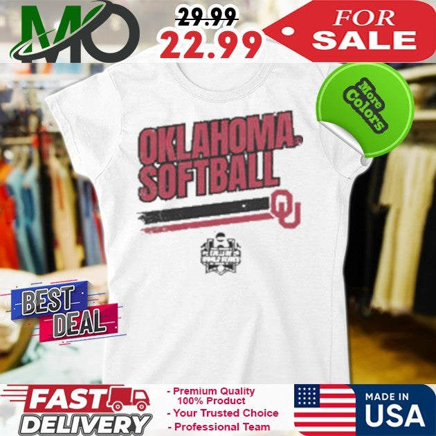 Oklahoma Sooners Softball Women’s College World Series Stripe Logo Fan Shirt
