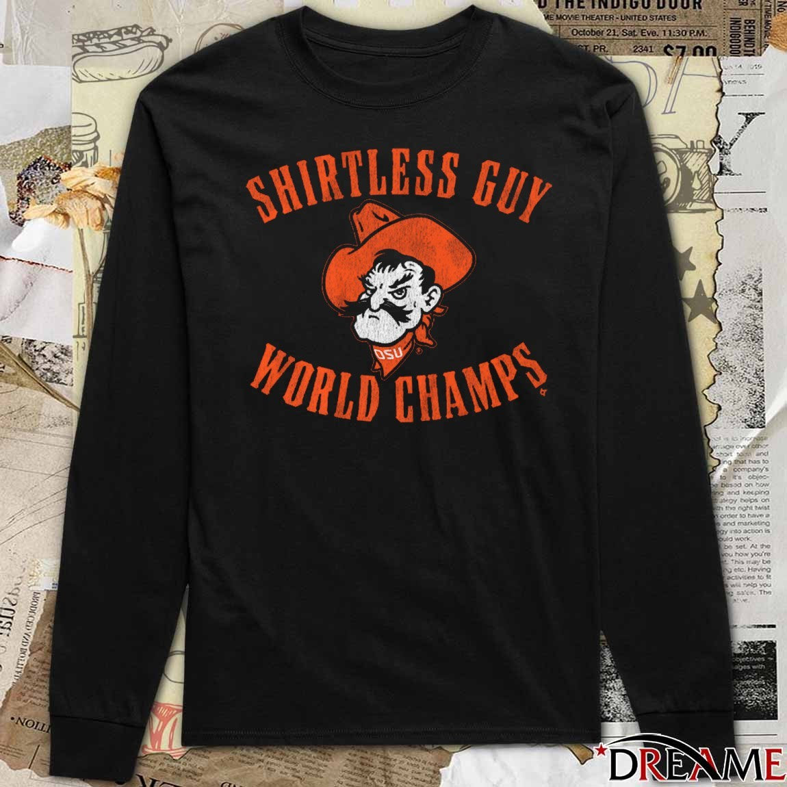 Oklahoma State Cowboys NCAA Shirtless Guy World Champs 2025 t-shirt