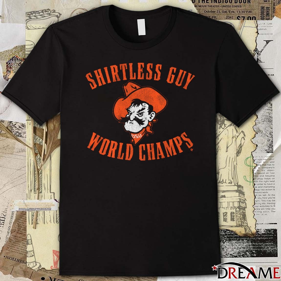 Oklahoma State Cowboys NCAA Shirtless Guy World Champs 2025 t-shirt