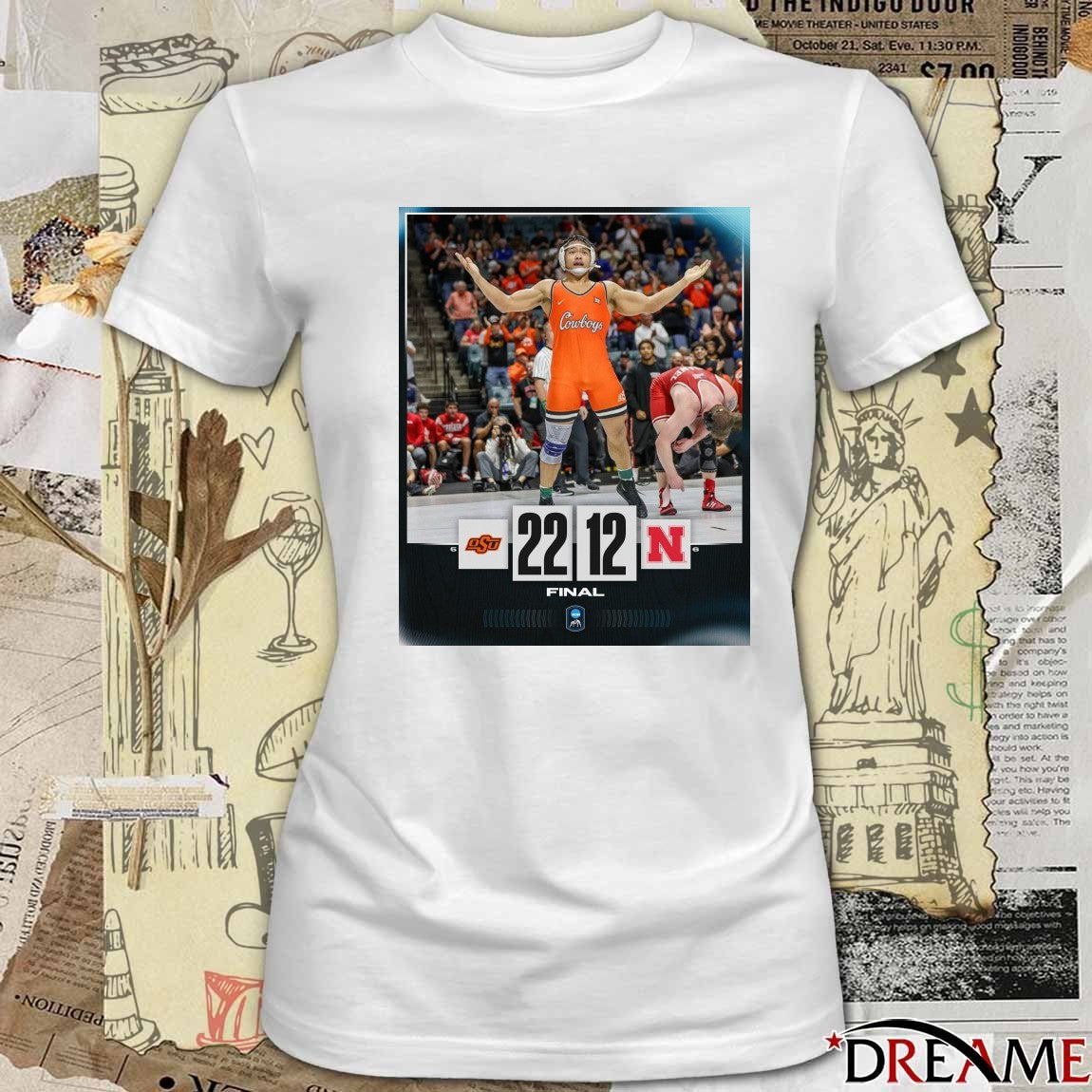 Oklahoma State Cowboys Vs Nebraska Cornhuskers Final Score 22-12 Poster t-shirt