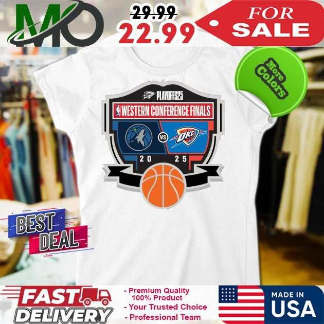 Oklahoma city thunder 2025 western conference finals shirt