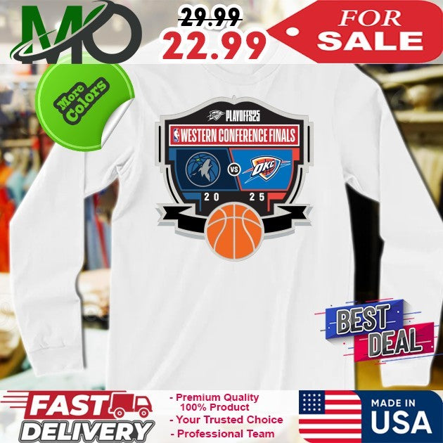 Oklahoma city thunder 2025 western conference finals shirt