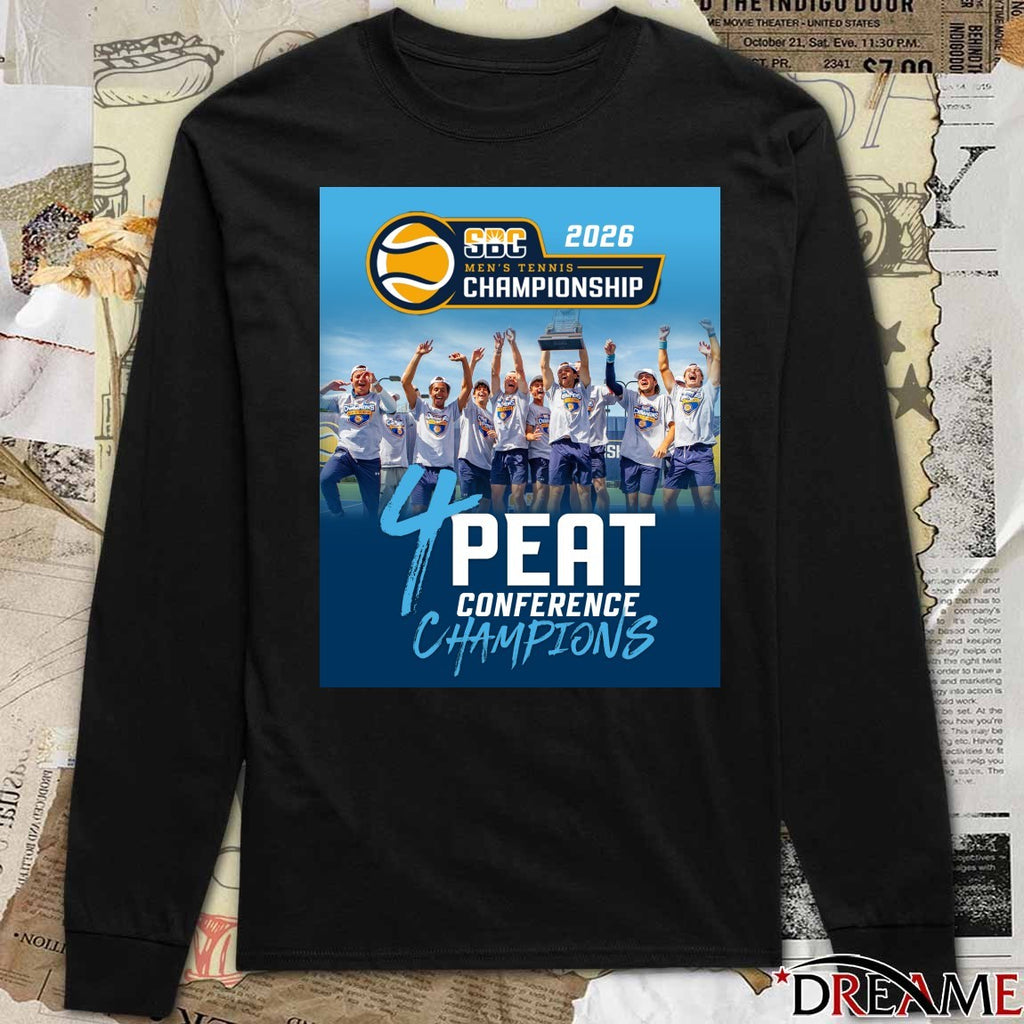 Old Dominion Men’s Tennis 2026 SBC Championship 4 Peat Conference Champions Poster t-shirt