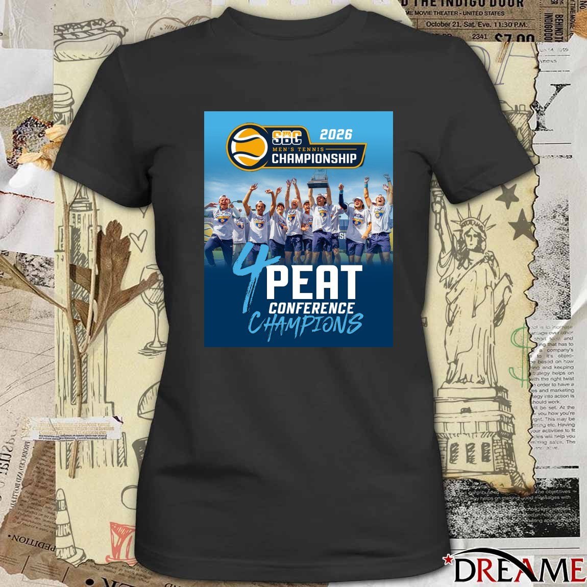 Old Dominion Men’s Tennis 2026 SBC Championship 4 Peat Conference Champions Poster t-shirt