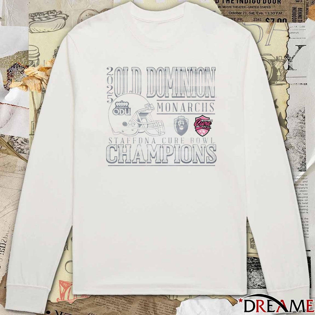 Old Dominion Monarchs 2025 StaffDNA Cure Bowl Champions t-shirt
