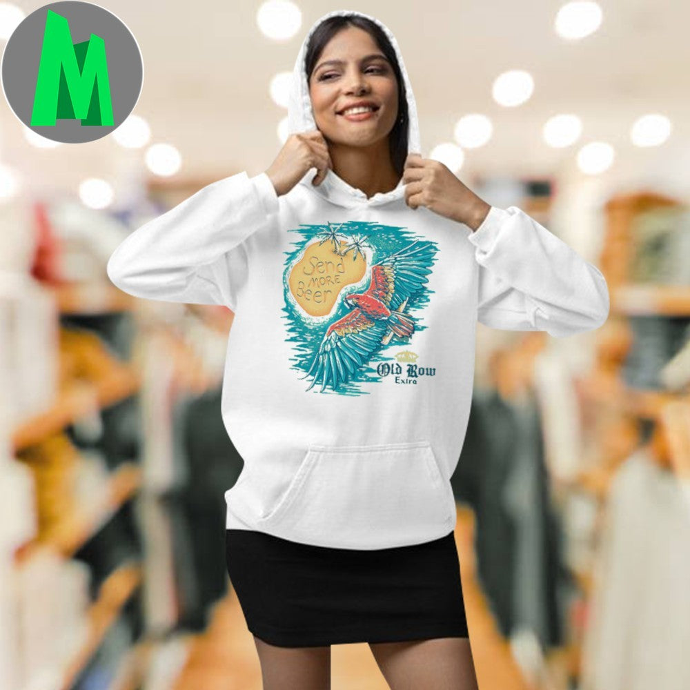 Old Row Mint Green Send More Beer Parrot Sunset Shirt