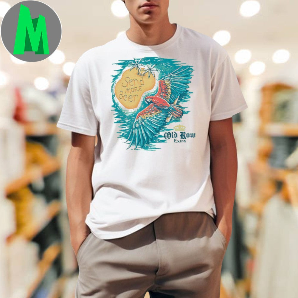 Old Row Mint Green Send More Beer Parrot Sunset Shirt