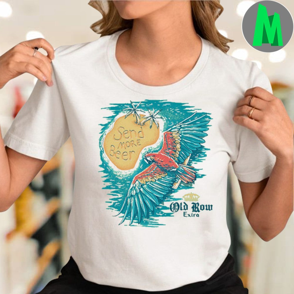 Old Row Mint Green Send More Beer Parrot Sunset Shirt