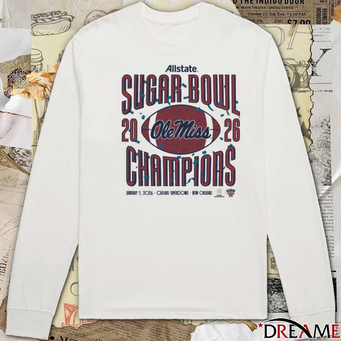 Ole Miss Allstate Sugar Bowl Champions 2026 Caesars Superdome New Orleans t-shirt
