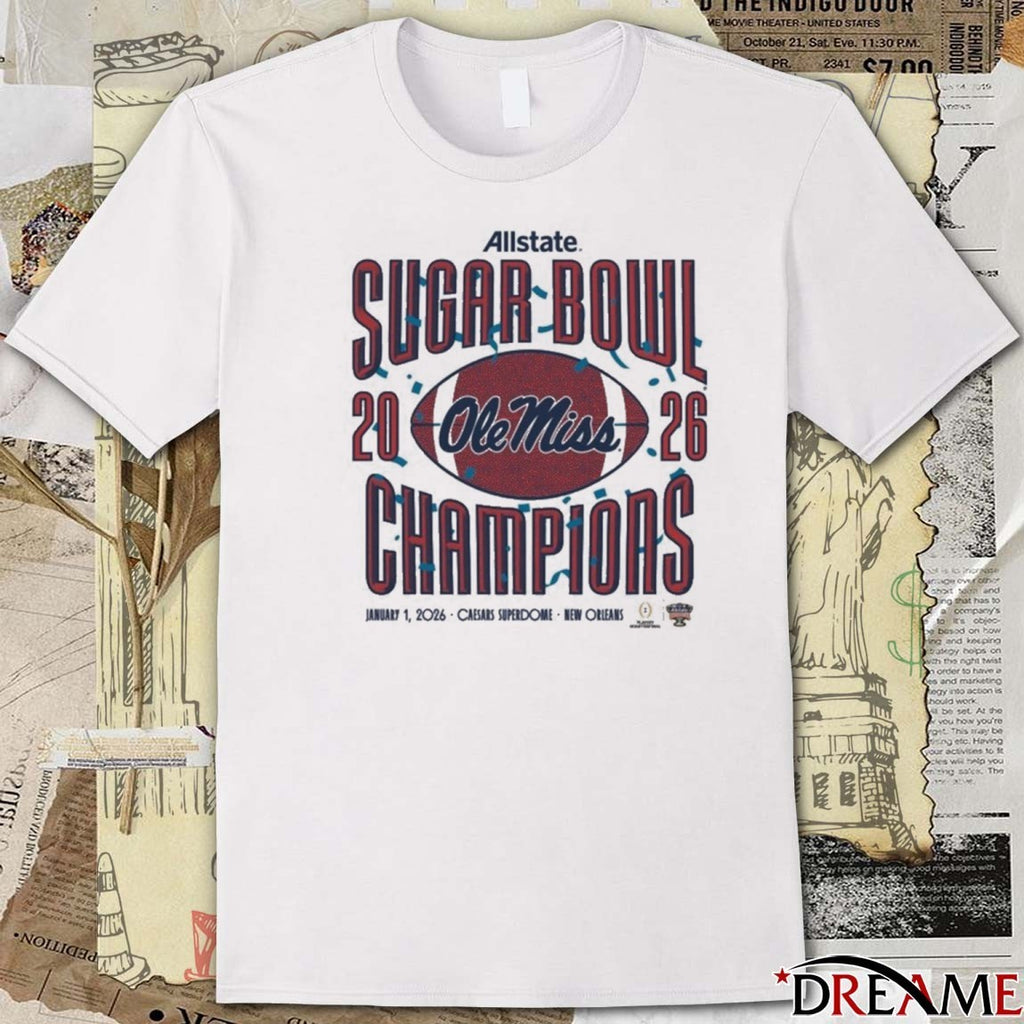 Ole Miss Allstate Sugar Bowl Champions 2026 Caesars Superdome New Orleans t-shirt