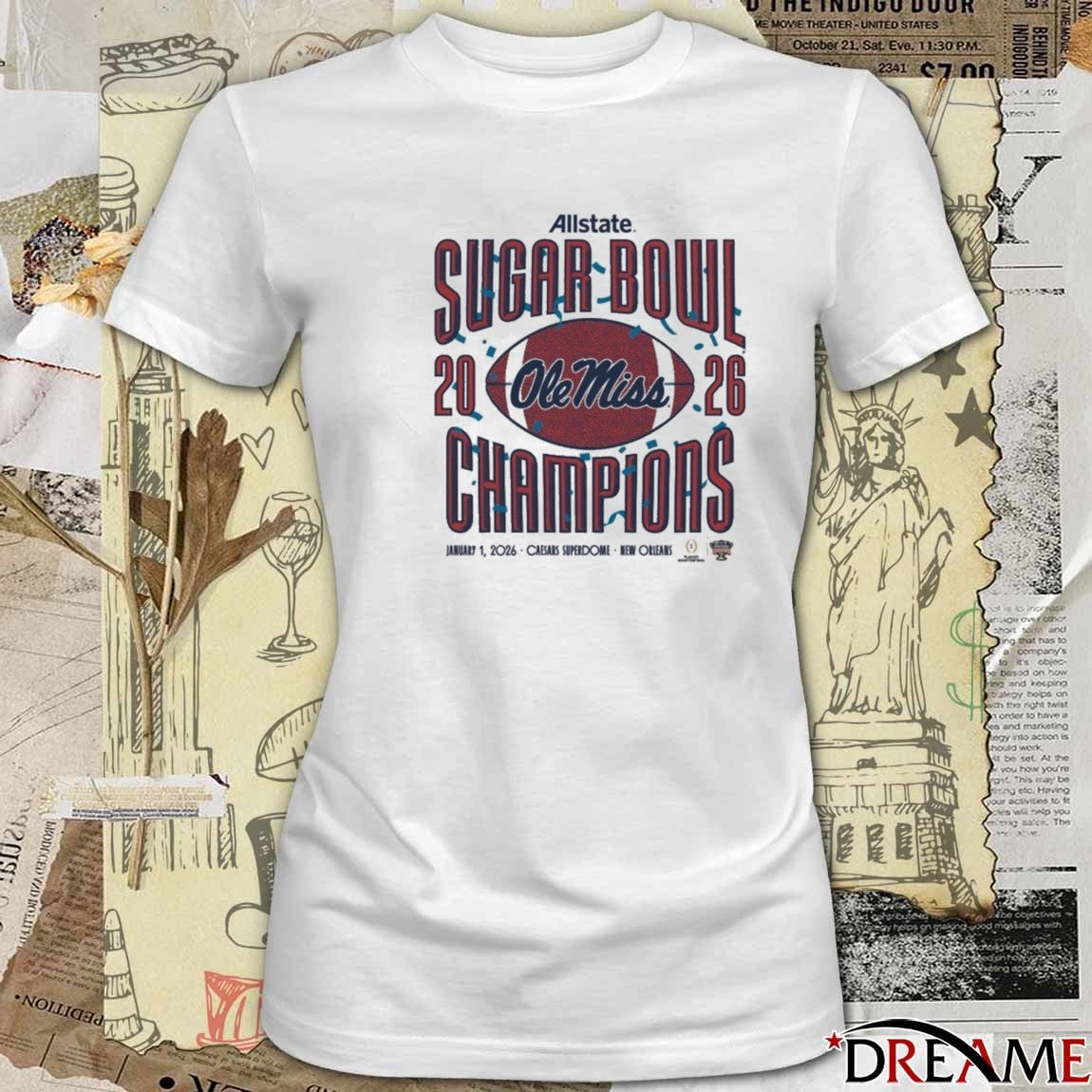 Ole Miss Allstate Sugar Bowl Champions 2026 Caesars Superdome New Orleans t-shirt