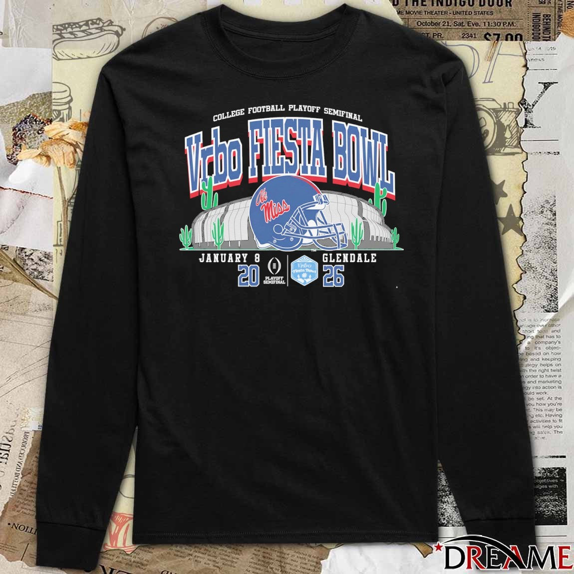 Ole Miss Football CFP Semifinal Vrbo Fiesta Bowl Cactus Football Glendale Helmet t-shirt