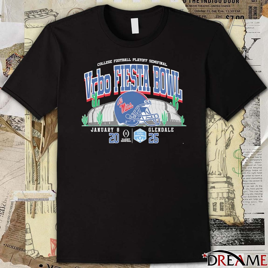 Ole Miss Football CFP Semifinal Vrbo Fiesta Bowl Cactus Football Glendale Helmet t-shirt
