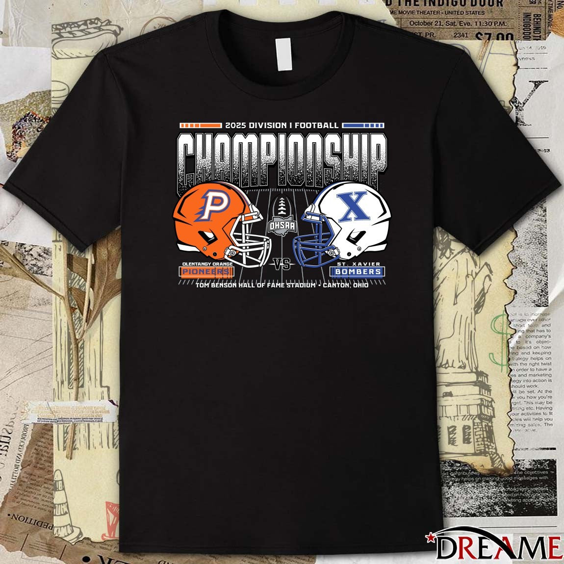 Olentangy Orange Pioneers Vs St Xavier Bombers 2025 OHSAA Football D1 H2H State Championship t-shirt