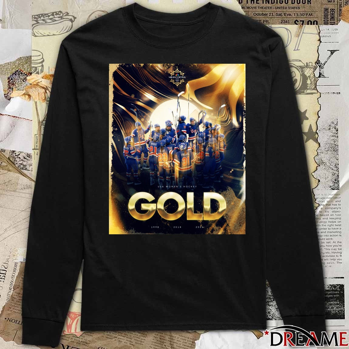 Olympic Milano Cortina 2026 USA Women’s Hockey Gold Medals 1998 2017 2026 t-shirt