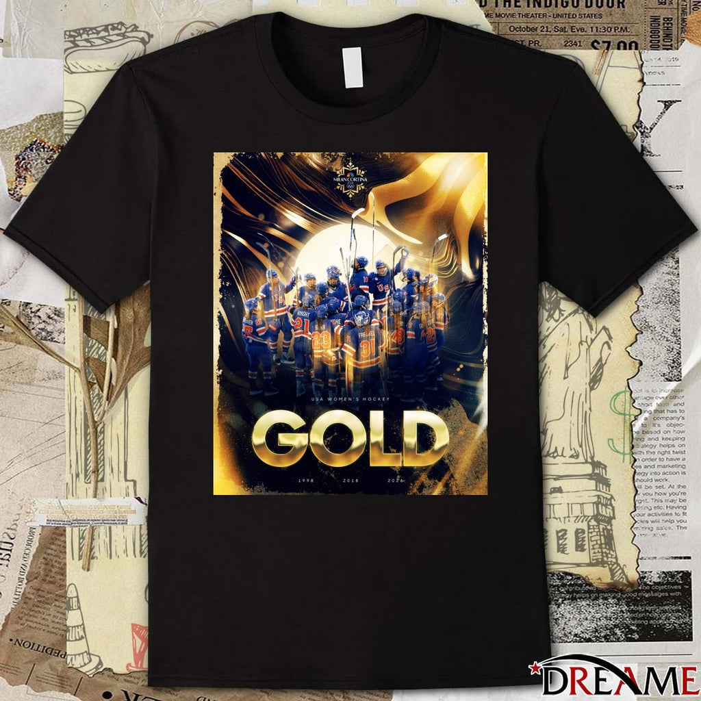 Olympic Milano Cortina 2026 USA Women’s Hockey Gold Medals 1998 2017 2026 t-shirt