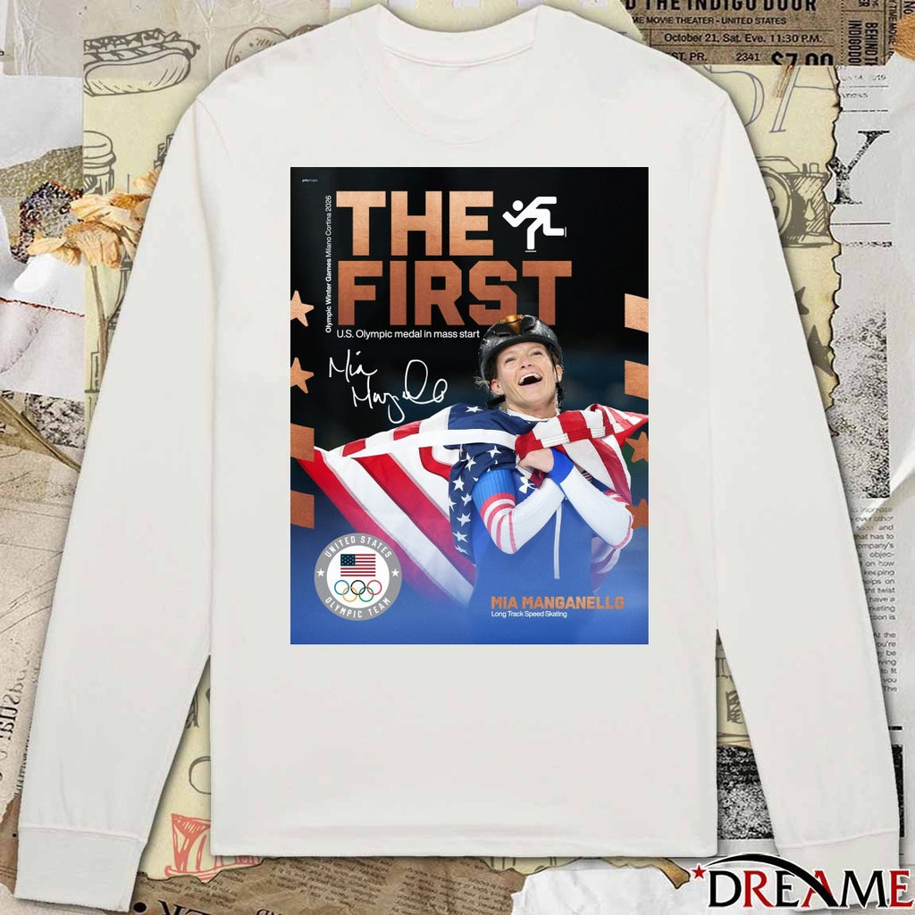 Olympic Winter Games Milano Cortina 2026 The First Bronze Medal Mia Manganello Long Track Speed Skating t-shirt