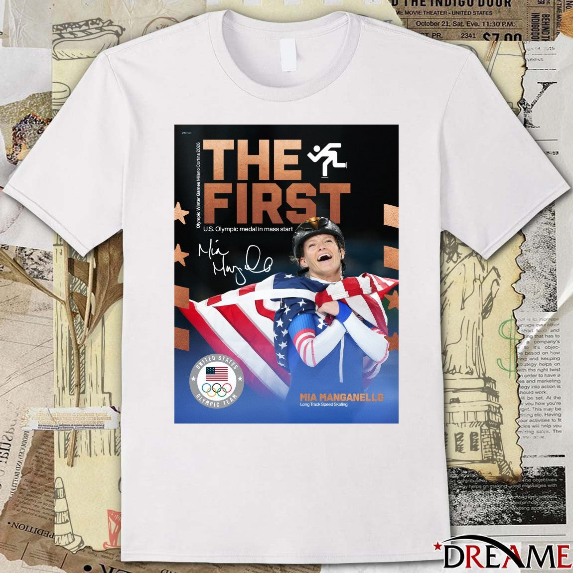 Olympic Winter Games Milano Cortina 2026 The First Bronze Medal Mia Manganello Long Track Speed Skating t-shirt