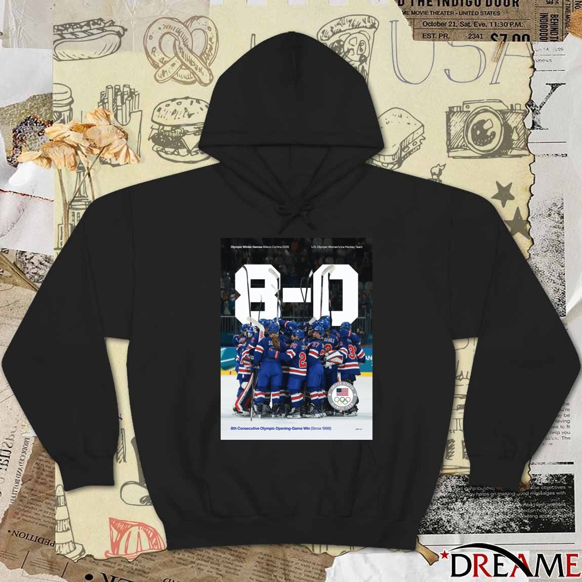 Olympic Winter Games Milano Cortina 2026 US Olympic Women’s Ice Hockey Team 8-0 Poster t-shirt