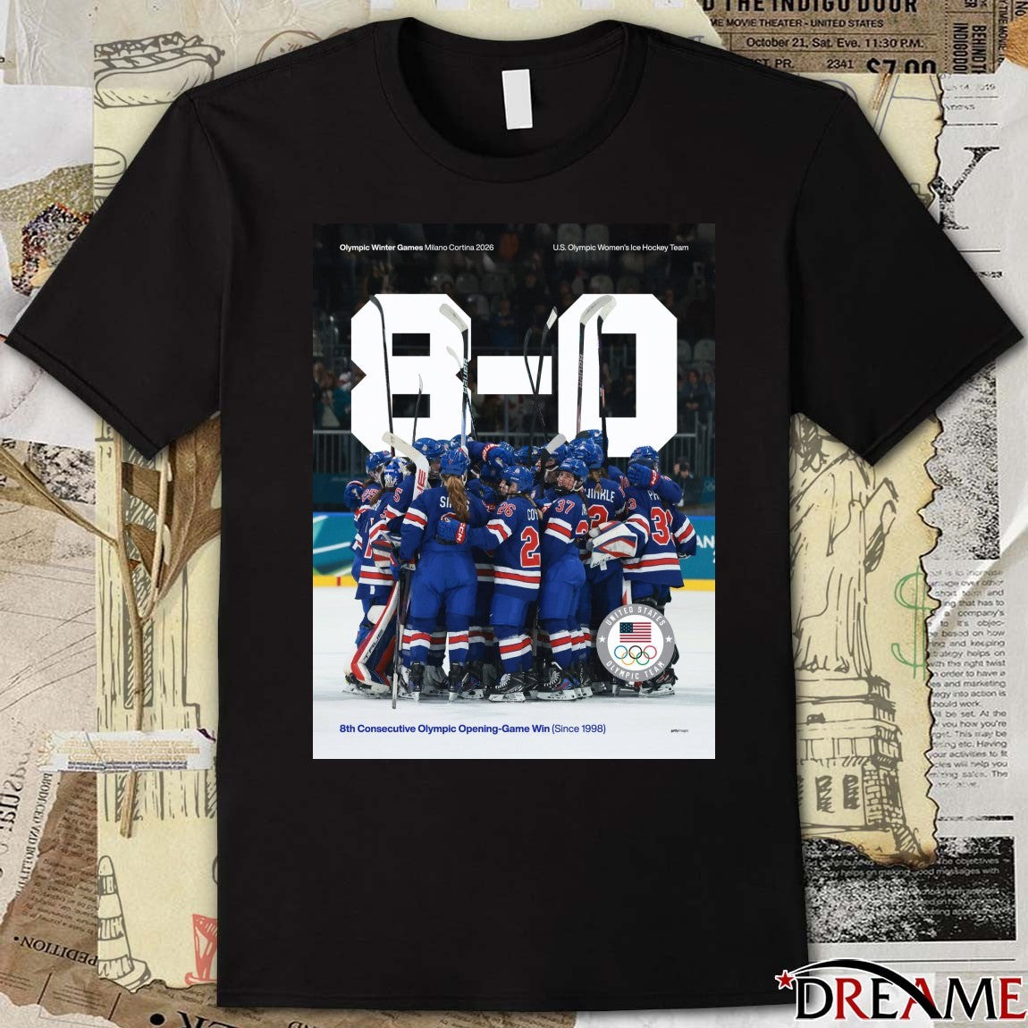 Olympic Winter Games Milano Cortina 2026 US Olympic Women’s Ice Hockey Team 8-0 Poster t-shirt