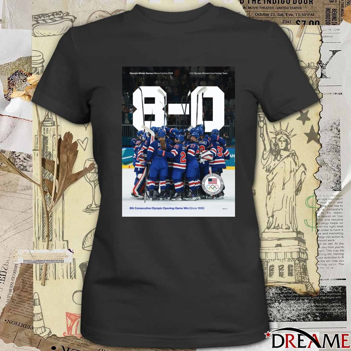 Olympic Winter Games Milano Cortina 2026 US Olympic Women’s Ice Hockey Team 8-0 Poster t-shirt