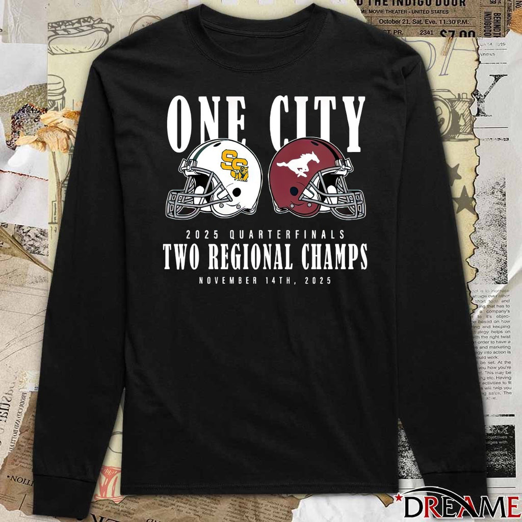One City Salina South vs Fort Morgan 2025 Quarterfinals Two Regional Champs November 14th 2025 t-shirt