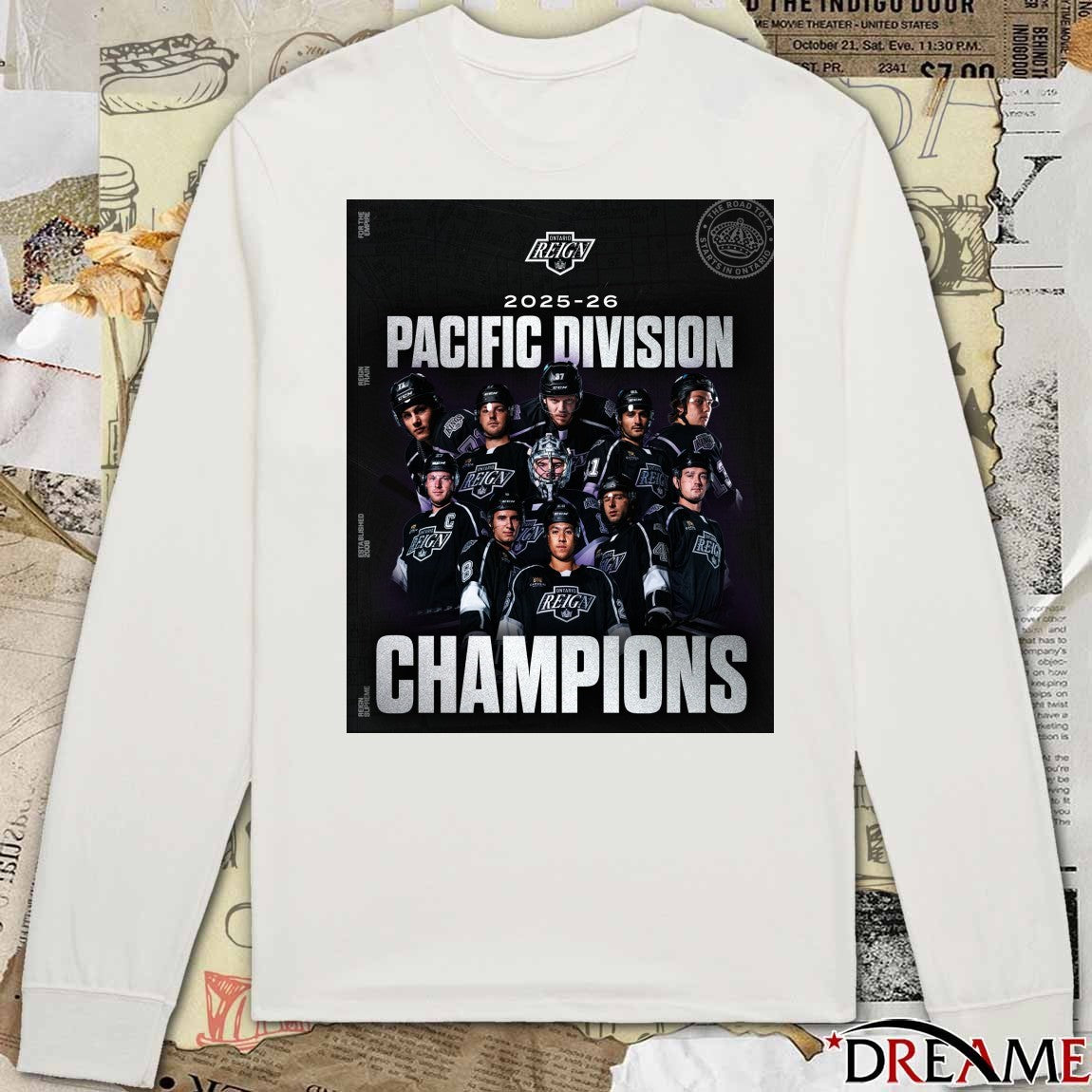 Ontario Reign 2025-26 Pacific Division Champions The Road To LA Starts In Ontario Poster t-shirt