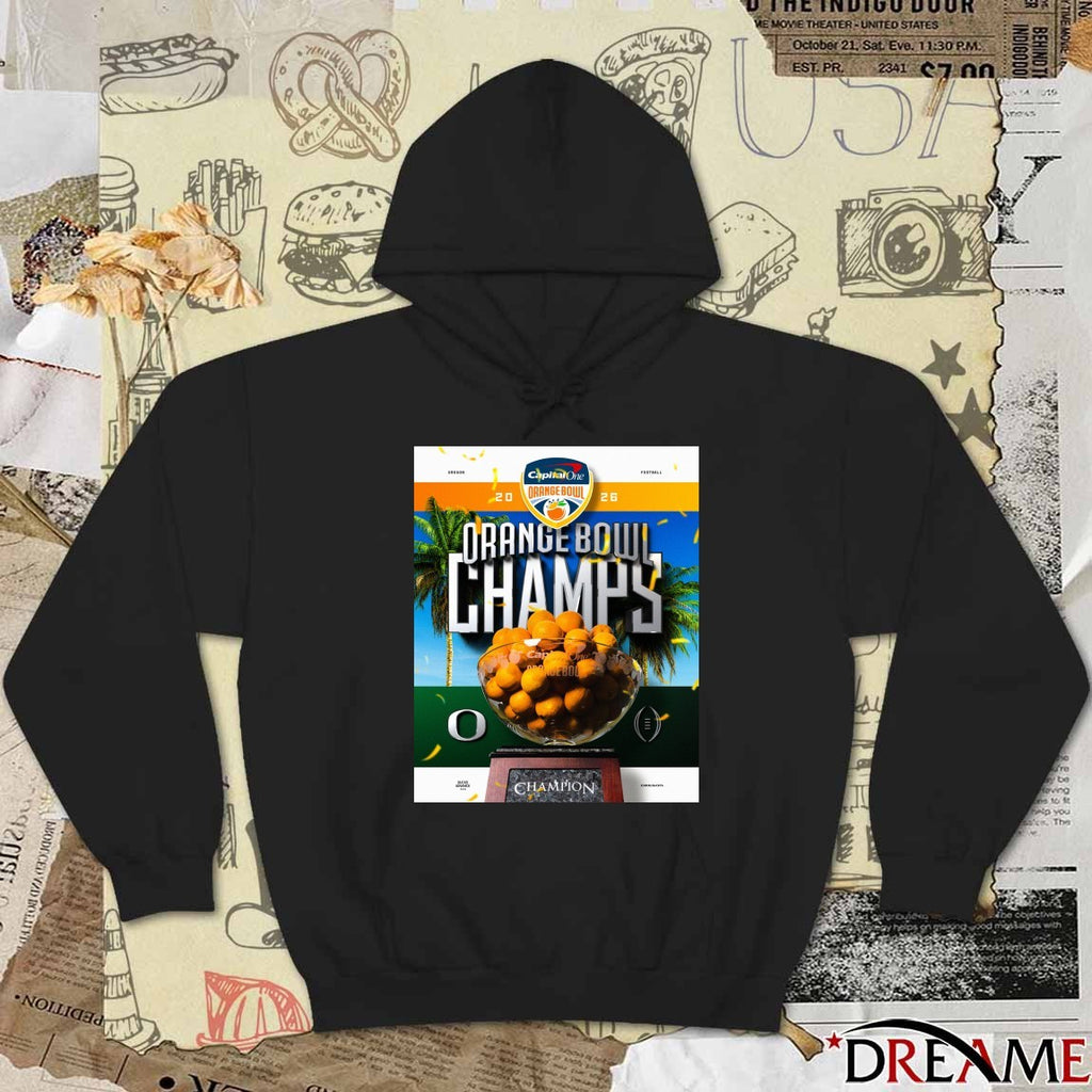 Oregon defeated Texas Tech 2026 Capital One Orange Bowl Champions Poster t-shirt