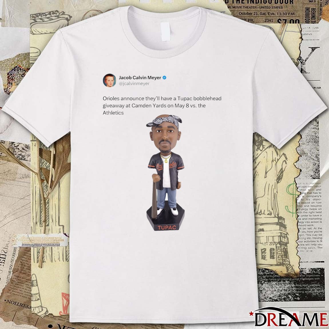 Orioles announce they’ll have a Tupac bobblehead giveaway at Camden Yards on May 8 vs. the Athletics t-shirt