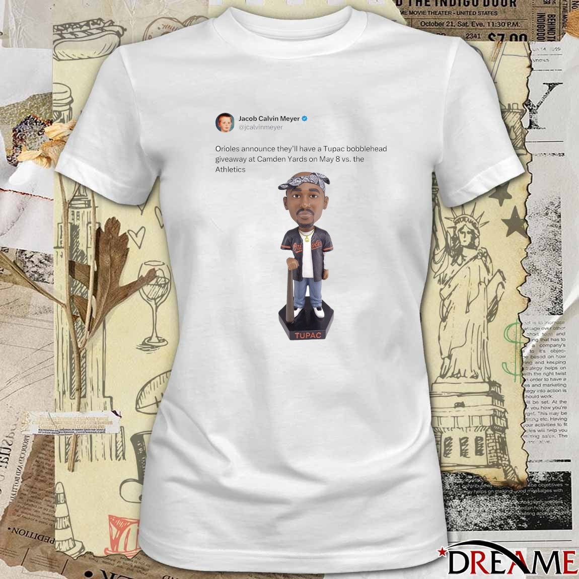 Orioles announce they’ll have a Tupac bobblehead giveaway at Camden Yards on May 8 vs. the Athletics t-shirt