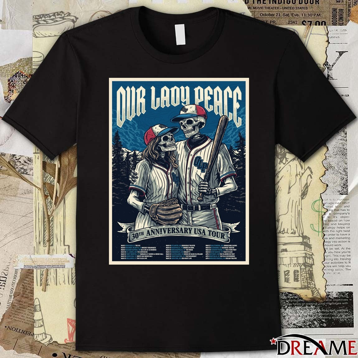 Our Lady Peace 30th Anniversary Tour March 5 – April 4 2026 Poster t-shirt