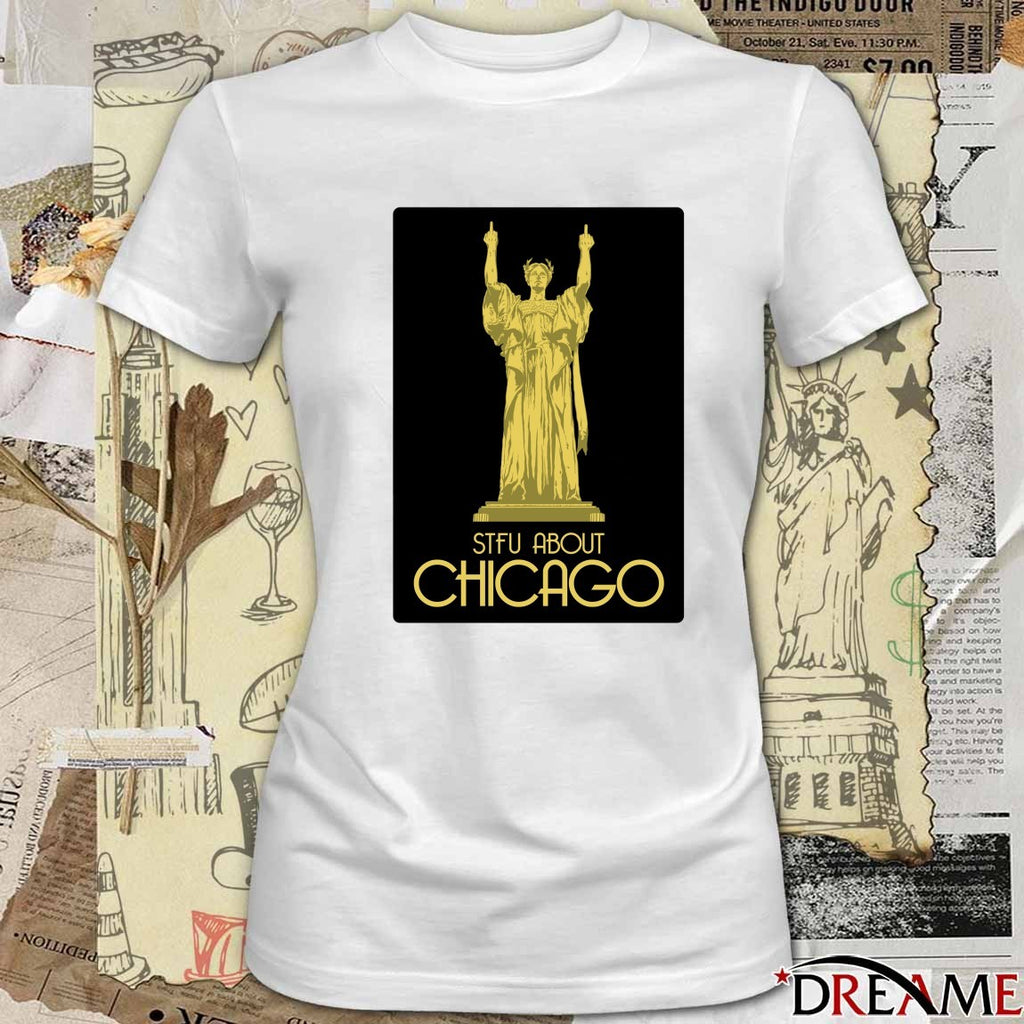 Our Lady of STFU About Chicago Middle Finger t-shirt