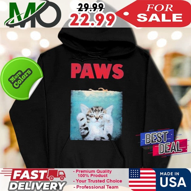 PAWS Parody Funny Tshirt Kitten Meow Cat Lover Shirt