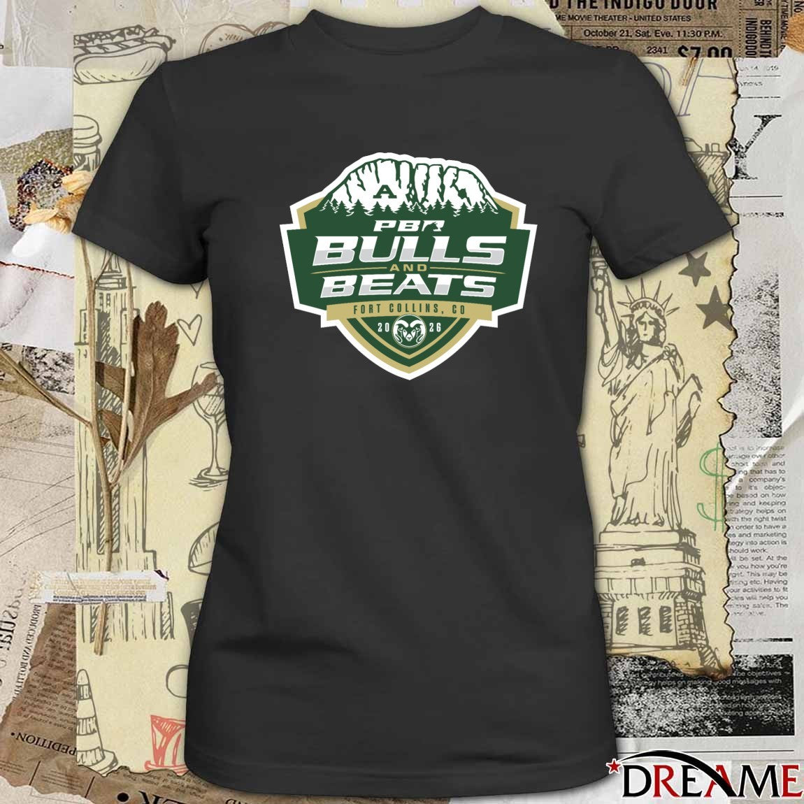 PBR Bulls and Beats Fort Collins CO 2026 Logo t-shirt