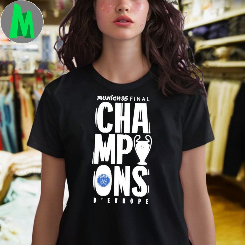 PSG Champions D’Europe 2025 UEFA Champions League Finals Sweatshirt Football Fan Apparel Black