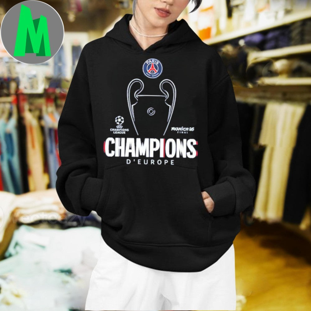 PSG Champions League 2025 Munich Final T-Shirt European Football Soccer Fan Apparel