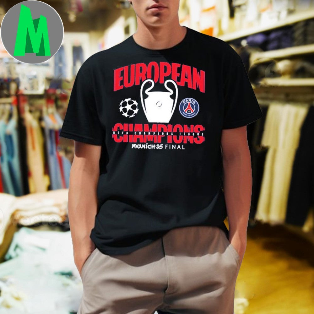 PSG European Champions League Munich 2025 Final Football Soccer Fan T-Shirt