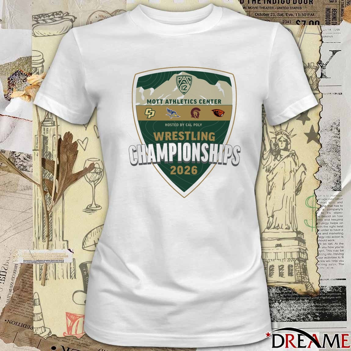 Pac-12 Conference Mott Athletics Center Hosted By Cal Poly Wrestling Championships 2026 t-shirt