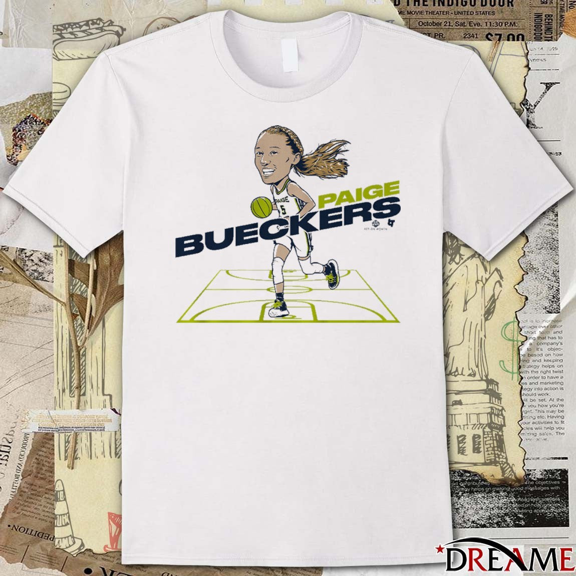 Paige Bueckers Dallas Wings WNBA Caricature 2025 t-shirt