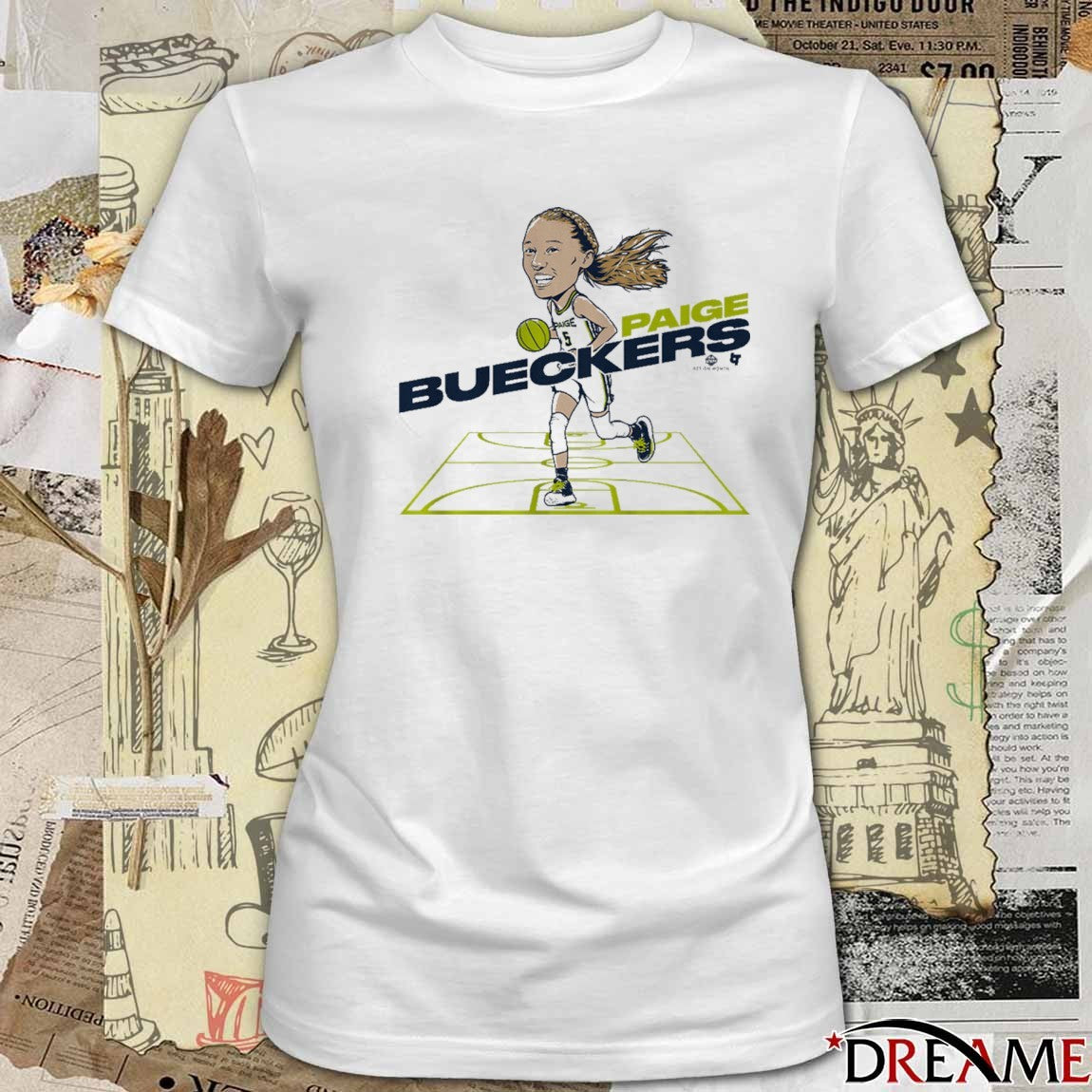 Paige Bueckers Dallas Wings WNBA Caricature 2025 t-shirt