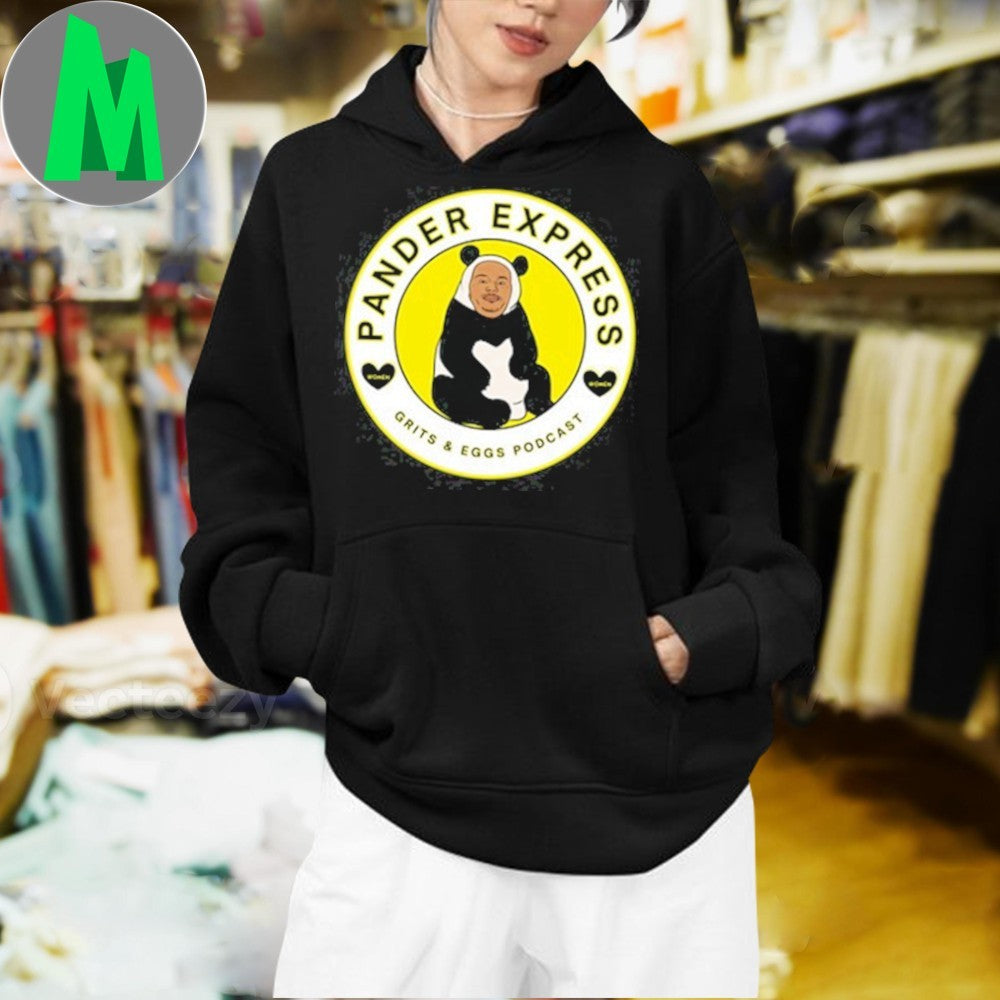Pander Express Grits & Eggs Podcast T-Shirt Humorous Graphic Tee Comedy Show Apparel